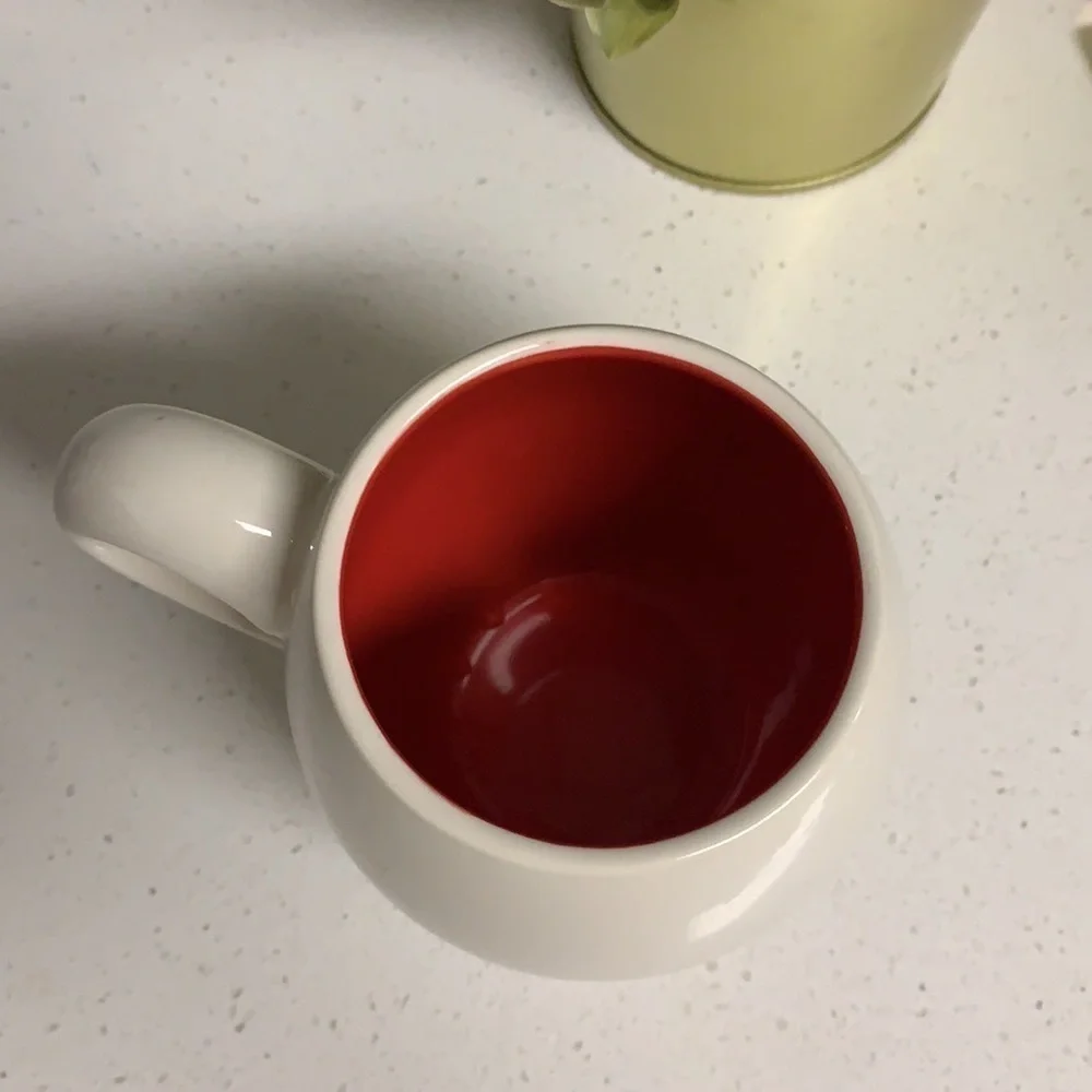 Rae Dunn Hers coffee tea‎ mugs lips valentines love gift red white.